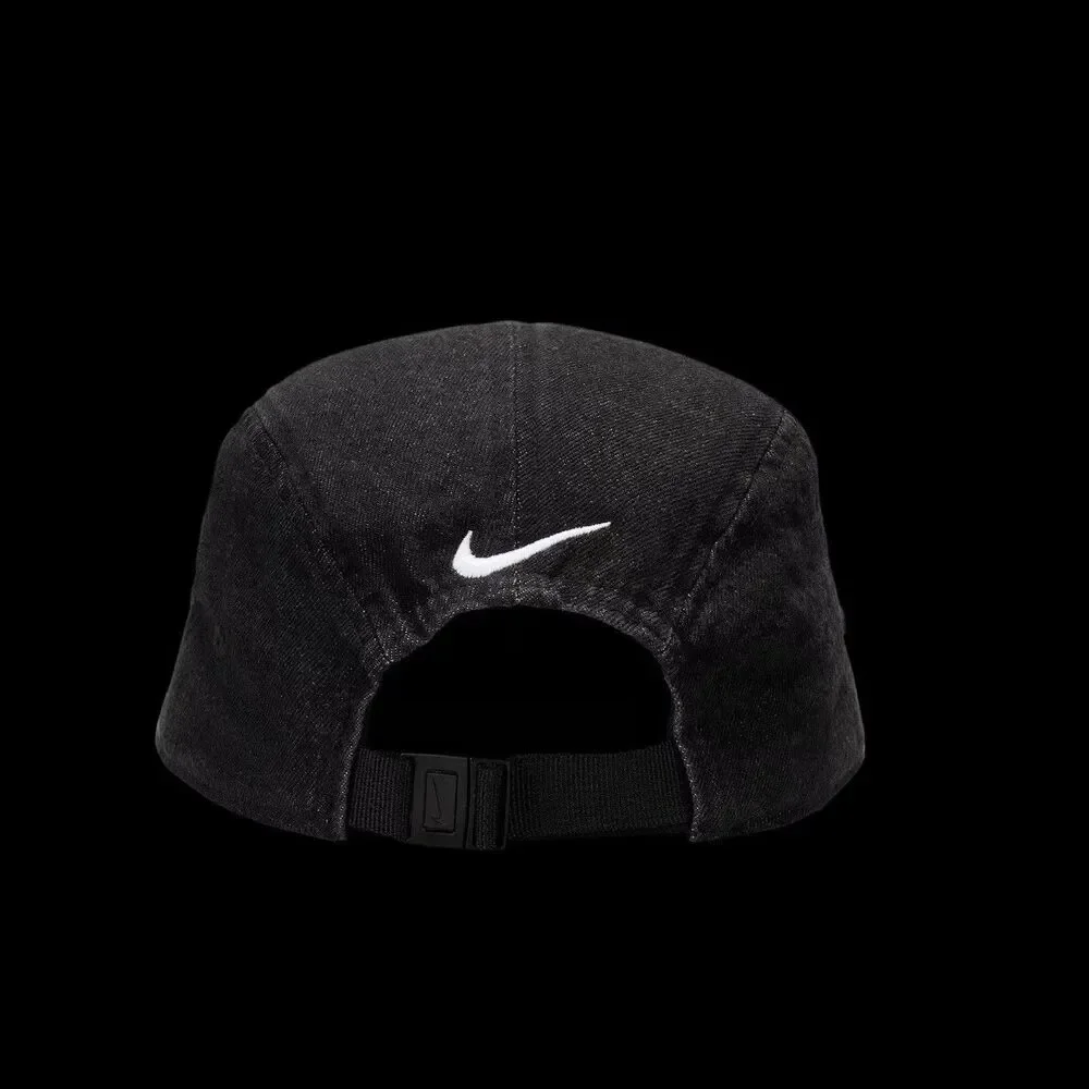 Nike Fly Just Do It Black Washed Denim Unstructured 5 Panel Cap S/M IB2345 010